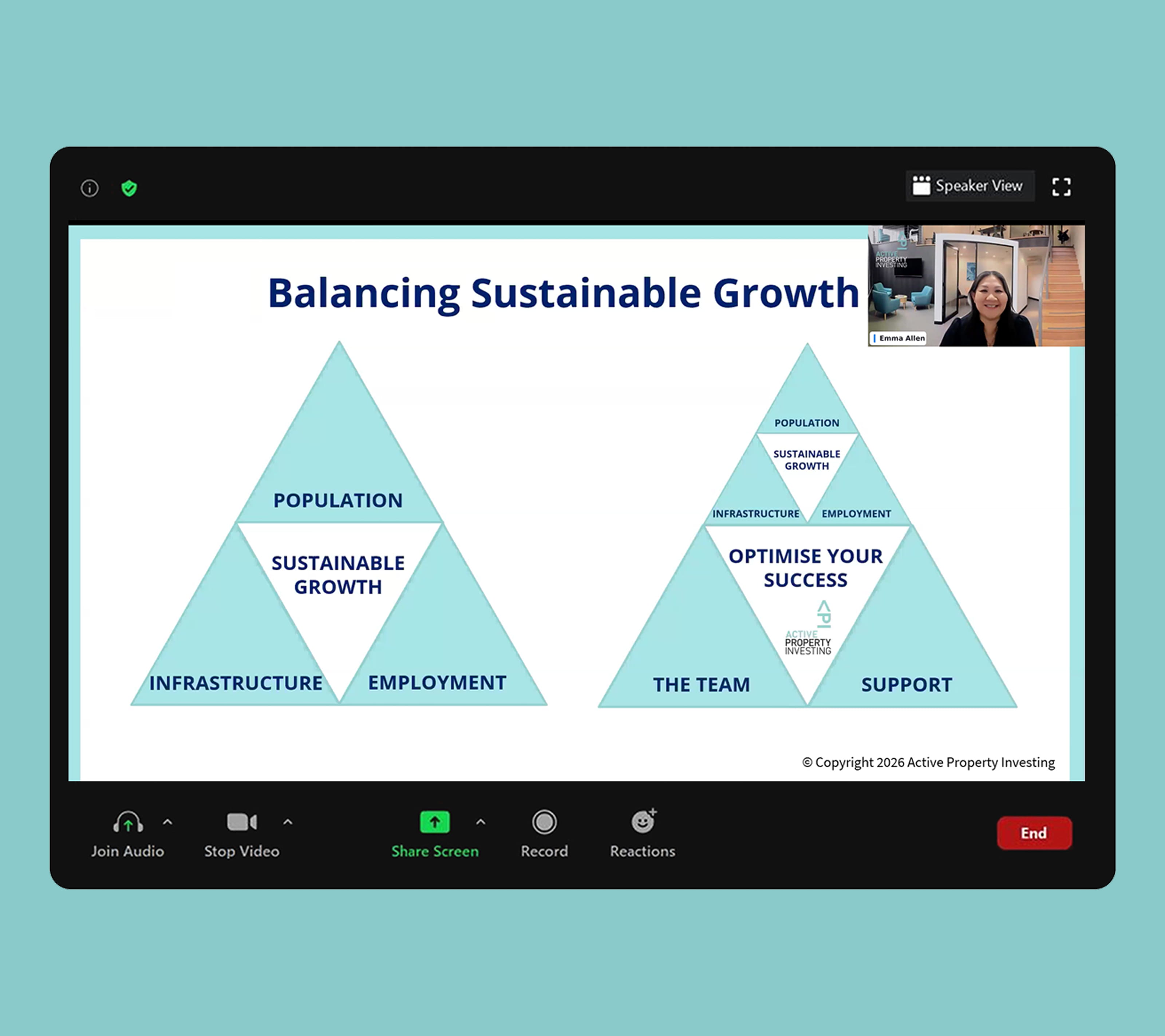 Emma Allen and Chris Newell presenting a live webinar